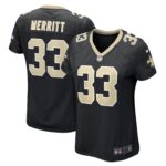 Kirk Merritt New Orleans Saints Women's Team Game Jersey -  Black