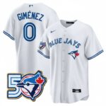 Andrés Giménez #0 Toronto Blue Jays 50th Limited Jersey Stitched White
