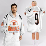 Adult 9 Cincinnati Football Unisex Blanket Hoodie