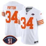 Walter Payton #34 Chicago Bears CHI Dick Butkus Patch Throwback Vapor Limited Jersey - All Stitched