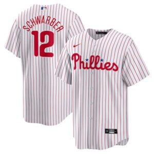 Men's Philadelphia Phillies #12 Kyle Schwarber  White Player Jersey