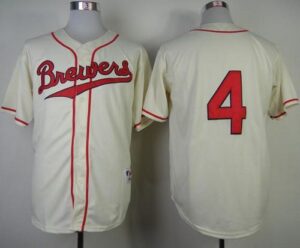 Milwaukee Brewers #4 Paul Molitor Cream 1948 Turn Back The Clock Stitched Jersey