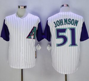 Arizona Diamondbacks #51 Randy Johnson White Hall Of Fame Cool Base Stitched Jersey