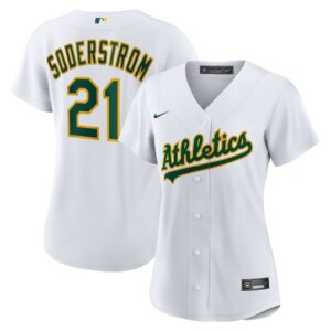 Women's Athletics Tyler Soderstrom #21 White Home Replica Jersey