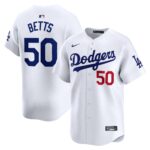 Men's Los Angeles Dodgers #50 Mookie Betts  White Home Limited Player Jersey