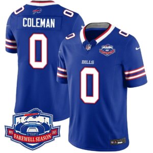 Men's Bills #0 Keon Coleman 2025 Farewell Season All Stitched Jersey Blue