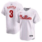 Men's Philadelphia Phillies #3 Bryce Harper  White Home Limited Player Jersey