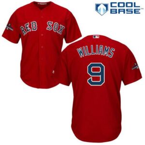 Boston Red Sox #9 Ted Williams Red New Cool Base 2018 World Series Champions Stitched Jersey