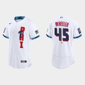 Men's Philadelphia Phillies #45 Zack Wheeler White 2021 All-Star Game Jersey