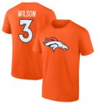Men's Russell Wilson Orange Denver Broncos Player Icon Name & Number T-Shirt