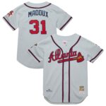 Atlanta Braves Greg Maddux #31 Mitchell & Ness Gray 1995 Throwback Authentic Jersey