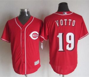 Men's Cincinnati Reds #19 Joey Votto Red New Cool Base Stitched Jersey