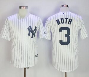 New York Yankees #3 Babe Ruth White Strip New Cool Base Stitched Jersey