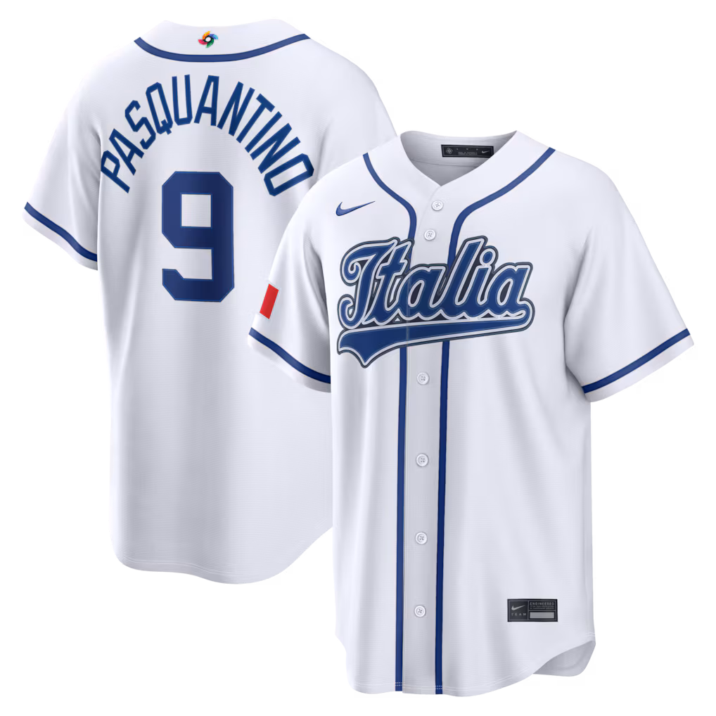 Vinnie Pasquantino #9 Italy Baseball 2026 World Baseball Classic Home Stadium Jersey - White