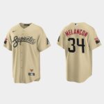 Men's Arizona Diamondbacks #34 Mark Melancon 2021 City Connect Gold Jersey