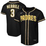 Youth San Diego Padres Jackson Merrill #3 Black Fashion Replica Player Jersey