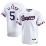 Men's Texas Rangers #5 Corey Seager  White 2024 Gold Collection Limited Player Jersey