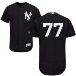 New York Yankees #77 Clint Frazier Navy Blue Flexbase Collection Stitched Jersey
