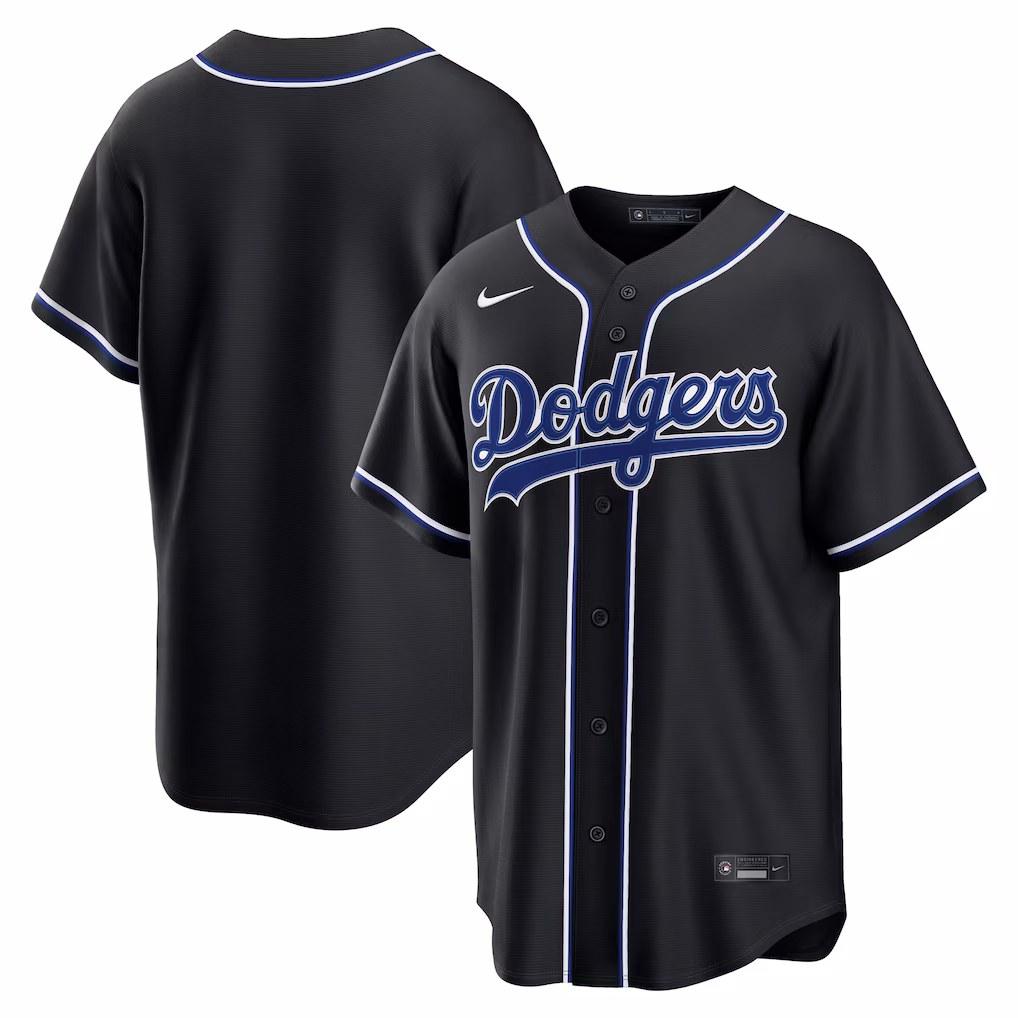 Team Los Angeles Dodgers Fashion Replica Black Out Jersey
