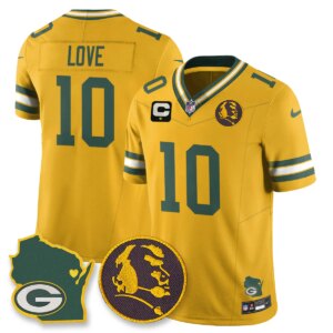 Jordan Love #10 Green Bay Packers GB Vapor Limited Jersey - John Madden Patch - All Stitched