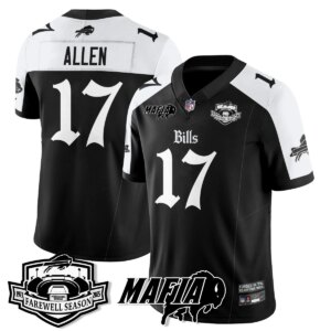 Josh Allen #17 Buffalo Bills BUF Mafia Gothic Vapor Limited Jersey - Farewell Highmark Patch - All Stitched