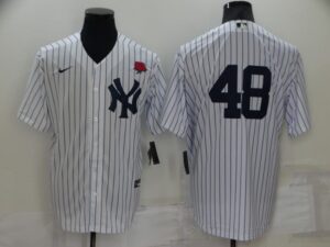 Men's  New York Yankees #48 Anthony Rizzo White Cool Base Stitched Jersey