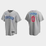 Men's Chicago Cubs #0 Marcus Stroman Gray Road Jersey