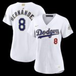 Women's Los Angeles Dodgers Enrique Hernández #8 White 2026 Gold Collection Stadium Jersey