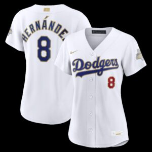 Women's Los Angeles Dodgers Enrique Hernández #8 White 2026 Gold Collection Stadium Jersey
