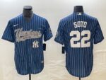 Men's  New York Yankees #22  Blue Juan Soto Jersey