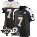 Trevon Diggs #7 Cowboys Texas Patch Gold Trim Vapor Jersey - All Stitched