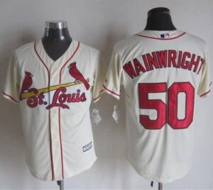 St. Louis Cardinals #50 Adam Wainwright Cream New Cool Base Stitched Jersey
