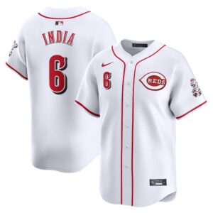 Men's Cincinnati Reds #6 Jonathan India  White Home Limited Player Jersey