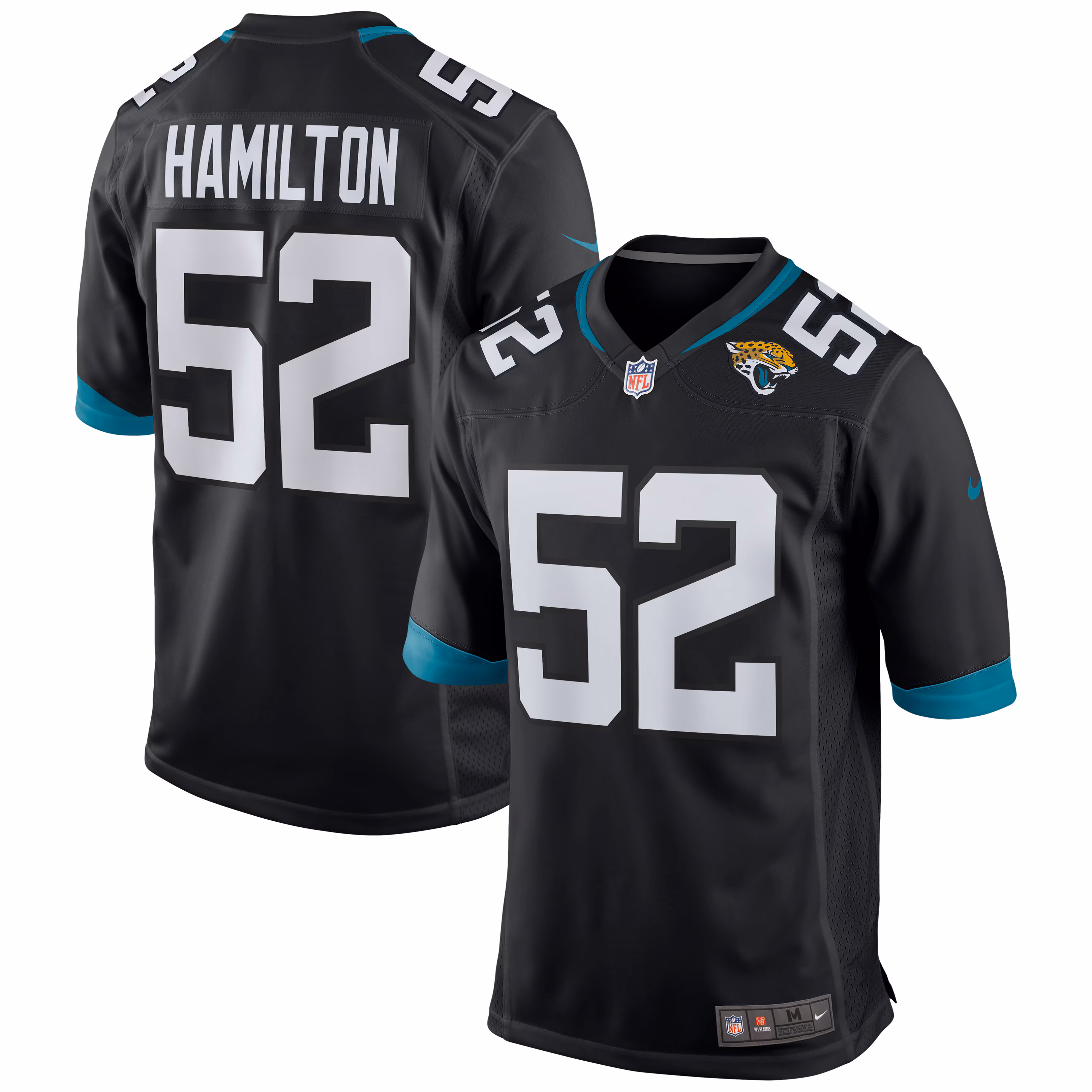 DaVon Hamilton #52 Jacksonville Jaguars Game Jersey - Black