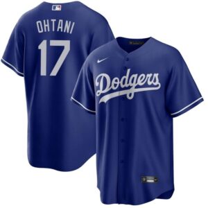 Men's Los Angeles Dodgers #17 Shohei Ohtani Royal Cool Base Jersey