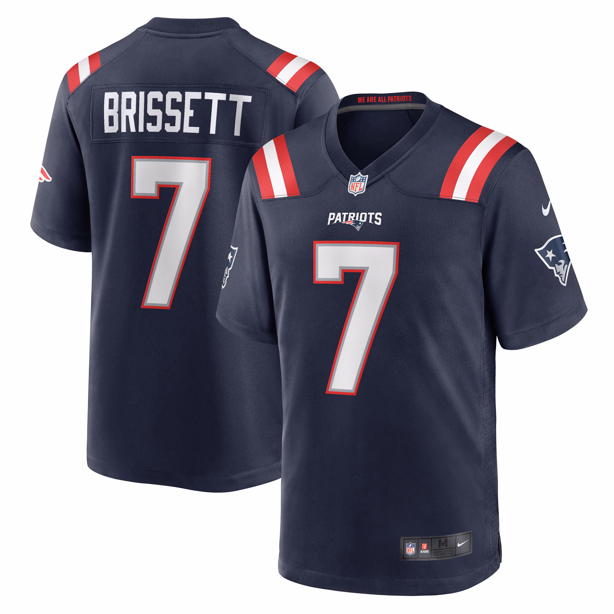 Jacoby Brissett New England Patriots  Game Jersey -  Navy