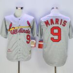 Mitchell And Ness 1967 St. Louis Cardinals #9 Roger Maris Grey Throwback Stitched Jersey