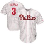 Men's Philadelphia Phillies #3 Bryce Harper Majestic Home Official Cool Base Player White Jersey