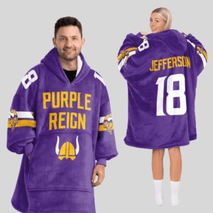 Adult 18 Minnesota Football Unisex Blanket Hoodie