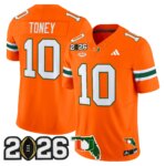 Malachi Toney #10 Miami Hurricanes MIA 2026 CFP Final & Florida Patch Vapor Limited Jersey - All Stitched