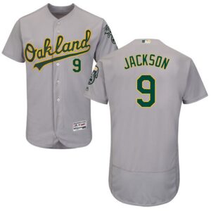 Oakland Athletics #9 Reggie Jackson Grey Flexbase Collection Stitched Jersey