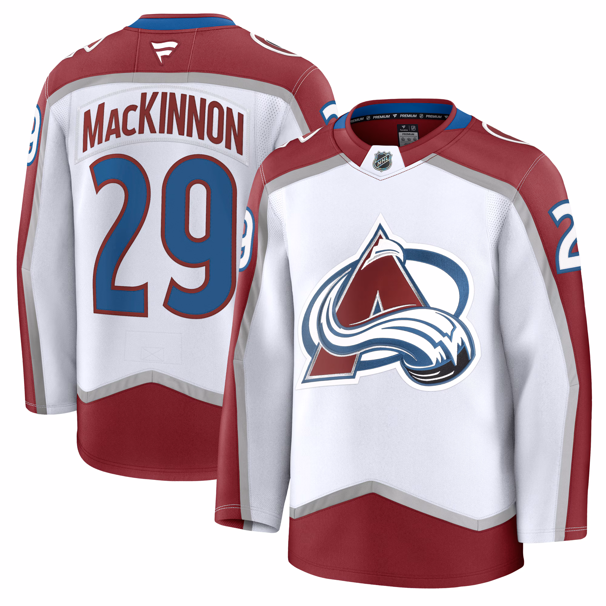 Colorado Avalanche Nathan MacKinnon #29 Fanatics White Away Premium Jersey