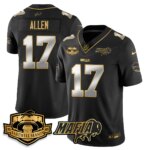 Josh Allen #17 Buffalo Bills BUF 2025 Bills Mafia Patch Gold Vapor Limited Jersey - All Stitched