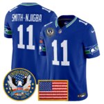 Smith-Njigba #11 Seattle Seahawks United States 250th Anniversary Patch Vapor Limited Jersey - All Stitched