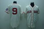 Mitchell And Ness Boston Red Sox #9 Ted Williams Stitched Cream Throwback Jersey