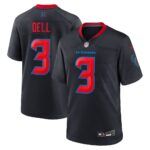 Tank Dell #3 Houston Texans  Navy 2nd Alternate Game Jersey