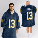 Adult 13 Notre Dame Football Unisex Blanket Hoodie