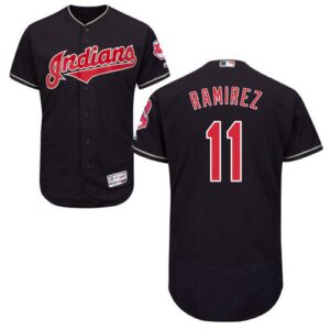 Cleveland Indians #11 Jose Ramirez Navy Blue Flexbase Collection Stitched Jersey