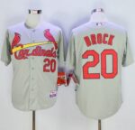 St. Louis Cardinals #20 Lou Brock Grey Cool Base Stitched Jersey