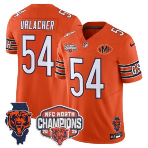 Brian Urlacher #54 Chicago Bears CHI 2025 NFC North Champions Patch Jersey V2 - All Stitched
